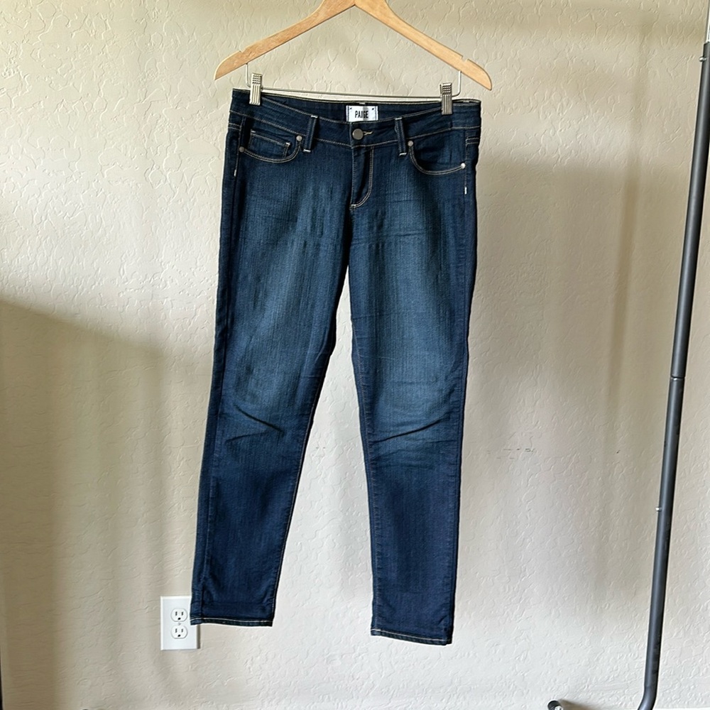 Paige Denim Skyline Ankle Peg, Deep Indigo Wash, Size 29